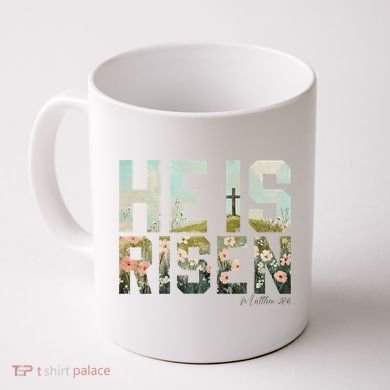 He Is Risen Boho Easter Christian Jesus Coffee Mug