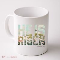 He Is Risen Boho Easter Christian Jesus Coffee Mug thumb 0