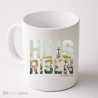 He Is Risen Boho Easter Christian Jesus Coffee Mug thumb 0