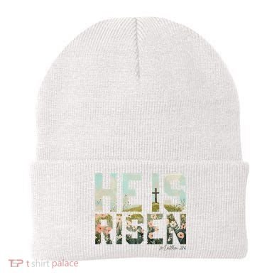 He Is Risen Boho Easter Christian Jesus Beanie