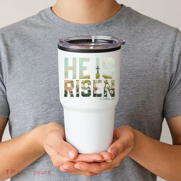 He Is Risen Boho Easter Christian Jesus Tumbler