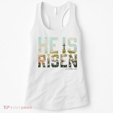 He Is Risen Boho Easter Christian Jesus Women's Tank Top