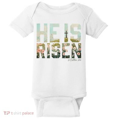 He Is Risen Boho Easter Christian Jesus Baby Bodysuit