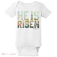 He Is Risen Boho Easter Christian Jesus Baby Bodysuit thumb 0