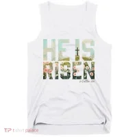 He Is Risen Boho Easter Christian Jesus Tank Top thumb 0