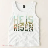 He Is Risen Boho Easter Christian Jesus Tank Top thumb 2