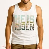 He Is Risen Boho Easter Christian Jesus Tank Top thumb 3