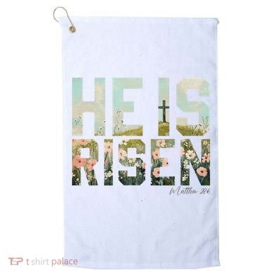 He Is Risen Boho Easter Christian Jesus Golf Towel