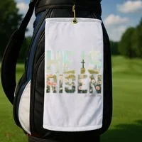 He Is Risen Boho Easter Christian Jesus Golf Towel thumb 2