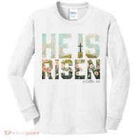 He Is Risen Boho Easter Christian Jesus Kids Long Sleeve Shirt thumb 0