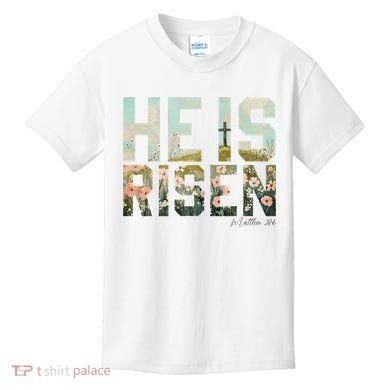 He Is Risen Boho Easter Christian Jesus Kids T-Shirt