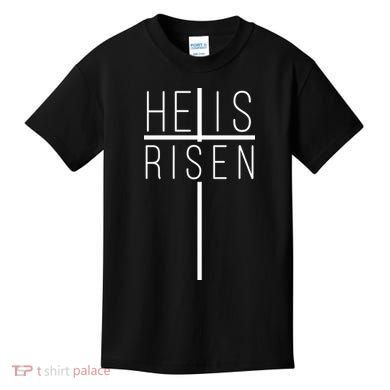 Hell Is Risen Cross Christianity Kids T-Shirt