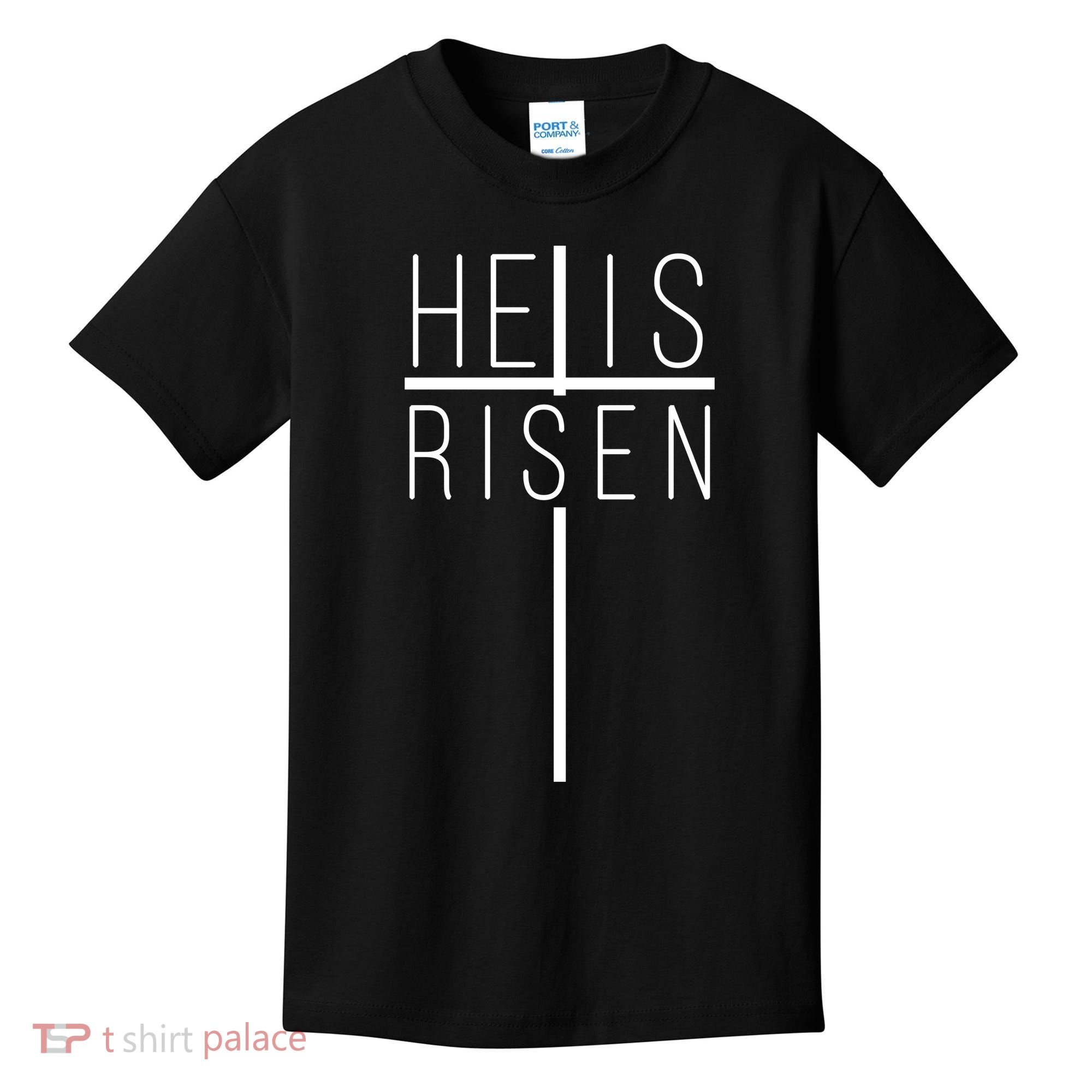 Hell Is Risen Cross Christianity Kids T-Shirt