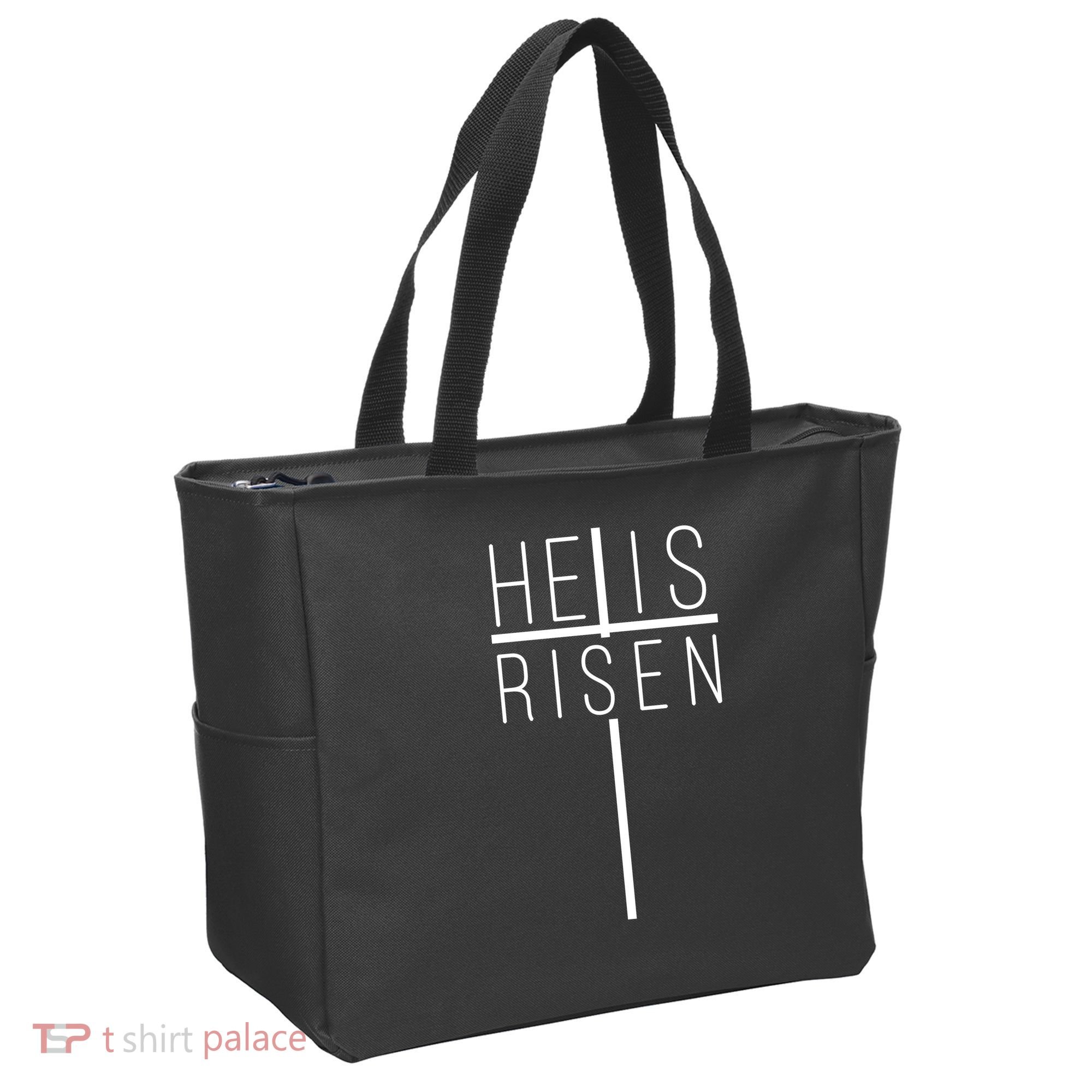 Hell Is Risen Cross Christianity Tote Bag