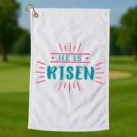 He Is Risen Easter Jesus Golf Towel thumb 1