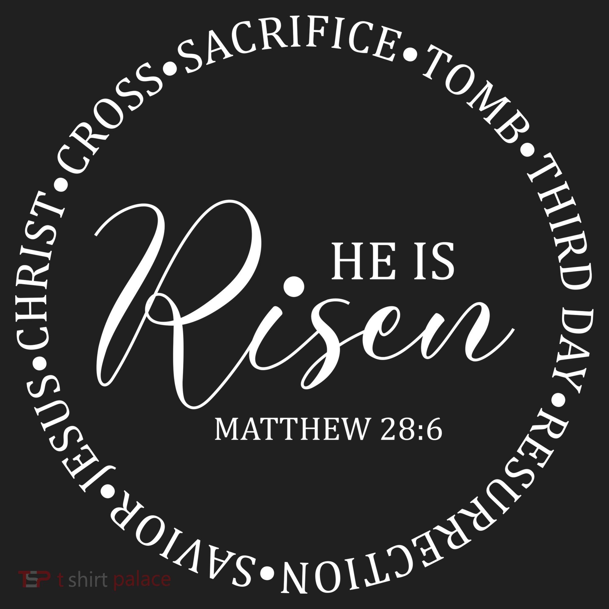 He Is Risen Matthew Easter Verse 7 Panel Mesh Trucker Snapback Hat