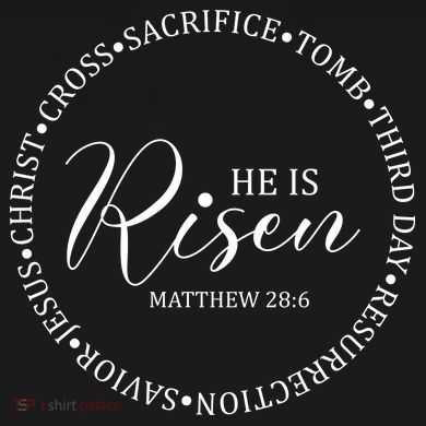 He Is Risen Matthew Easter Verse Pom Pom 12in Knit Beanie