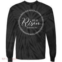 He Is Risen Matthew Easter Verse Tie-Dye Long Sleeve Shirt thumb 0