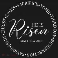 He Is Risen Matthew Easter Verse Tie-Dye Long Sleeve Shirt thumb 2