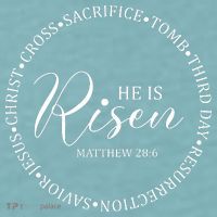 He Is Risen Matthew Easter Verse Sueded Cloud Jersey T-Shirt thumb 2