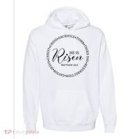 He Is Risen Matthew Easter Verse Comfort Colors Garment-Dyed Hooded Sweatshirt thumb 0