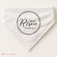 He Is Risen Matthew Easter Verse USA-Made Doggie Bandana thumb 0