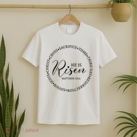 He Is Risen Matthew Easter Verse T-Shirt thumb 2
