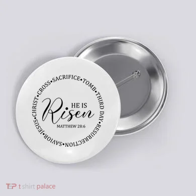 He Is Risen Matthew Easter Verse Button
