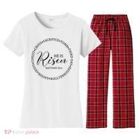 He Is Risen Matthew Easter Verse Women's Flannel Pajama Set thumb 0