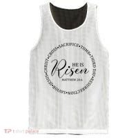 He Is Risen Matthew Easter Verse Mesh Reversible Basketball Jersey Tank thumb 0