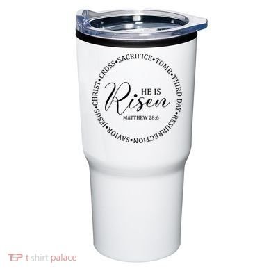 He Is Risen Matthew Easter Verse Tumbler