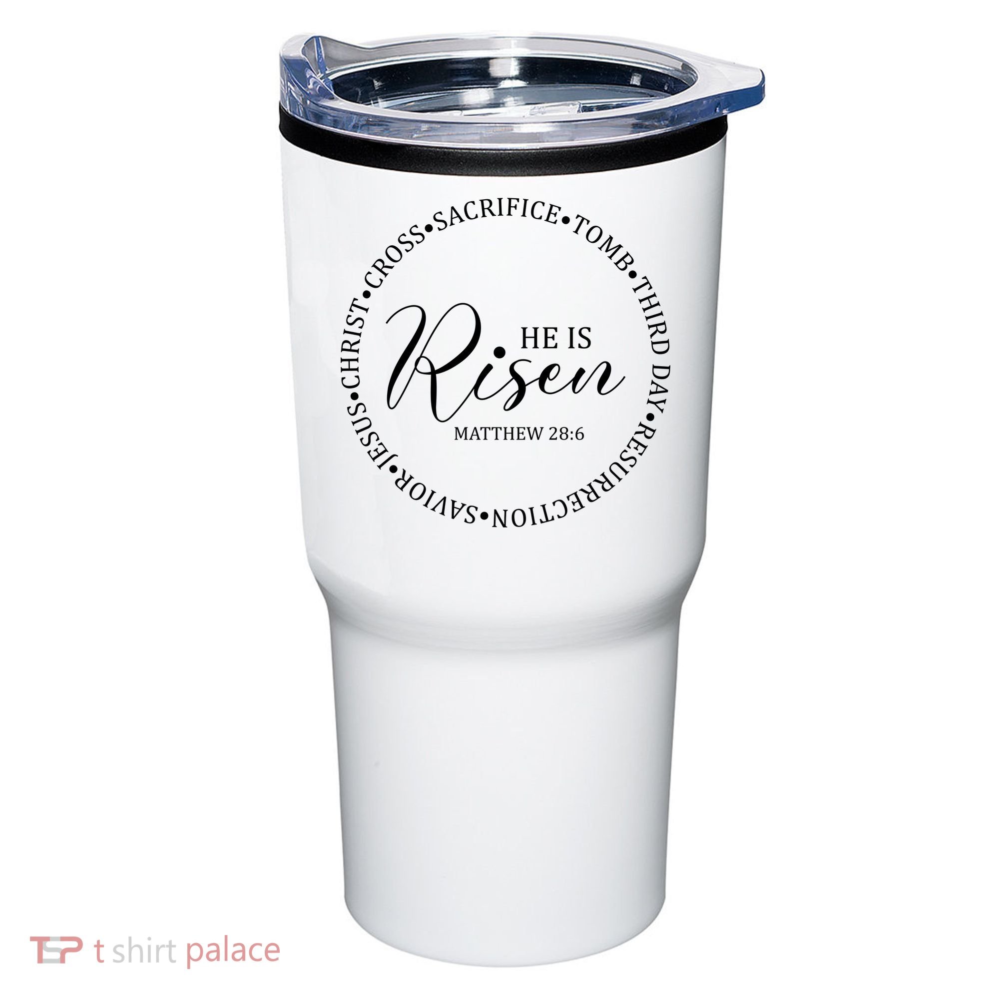 He Is Risen Matthew Easter Verse Tumbler