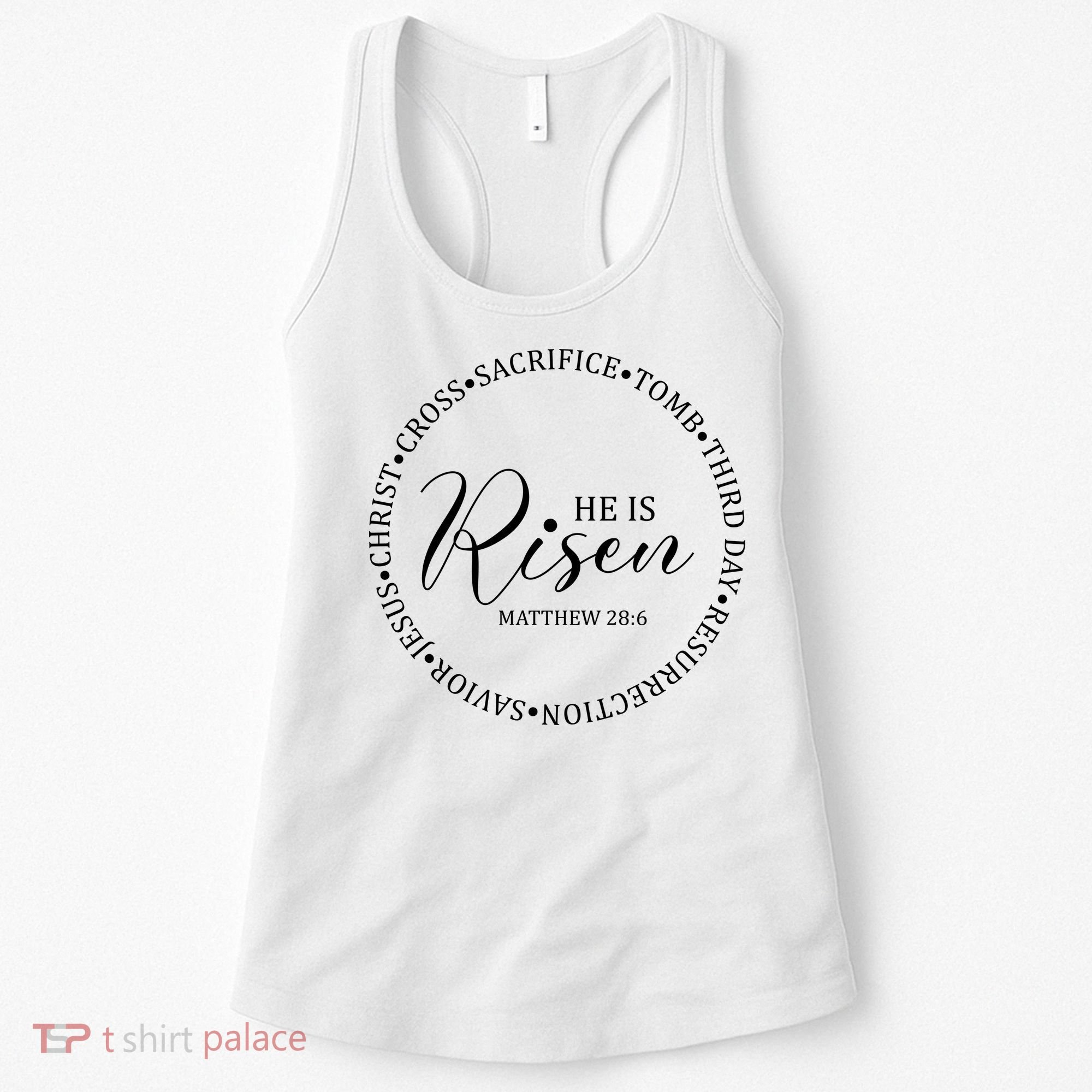 He Is Risen Matthew Easter Verse Women's Tank Top