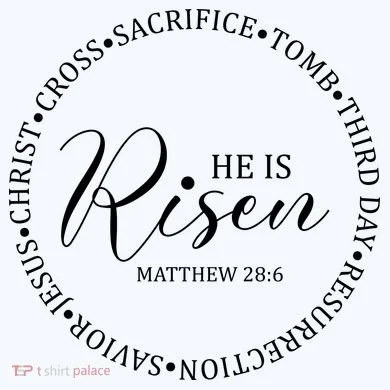 He Is Risen Matthew Easter Verse Tall Hoodie