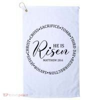 He Is Risen Matthew Easter Verse Golf Towel thumb 0