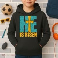 He Is Risen Jesus Christ Christian Kids Hoodie thumb 2