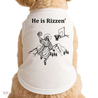 He Is Rizzen Jesus Christ He Has Risen Basketball Dunking Doggie Tank