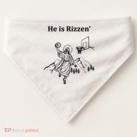 He Is Rizzen Jesus Christ He Has Risen Basketball Dunking USA-Made Doggie Bandana thumb 0