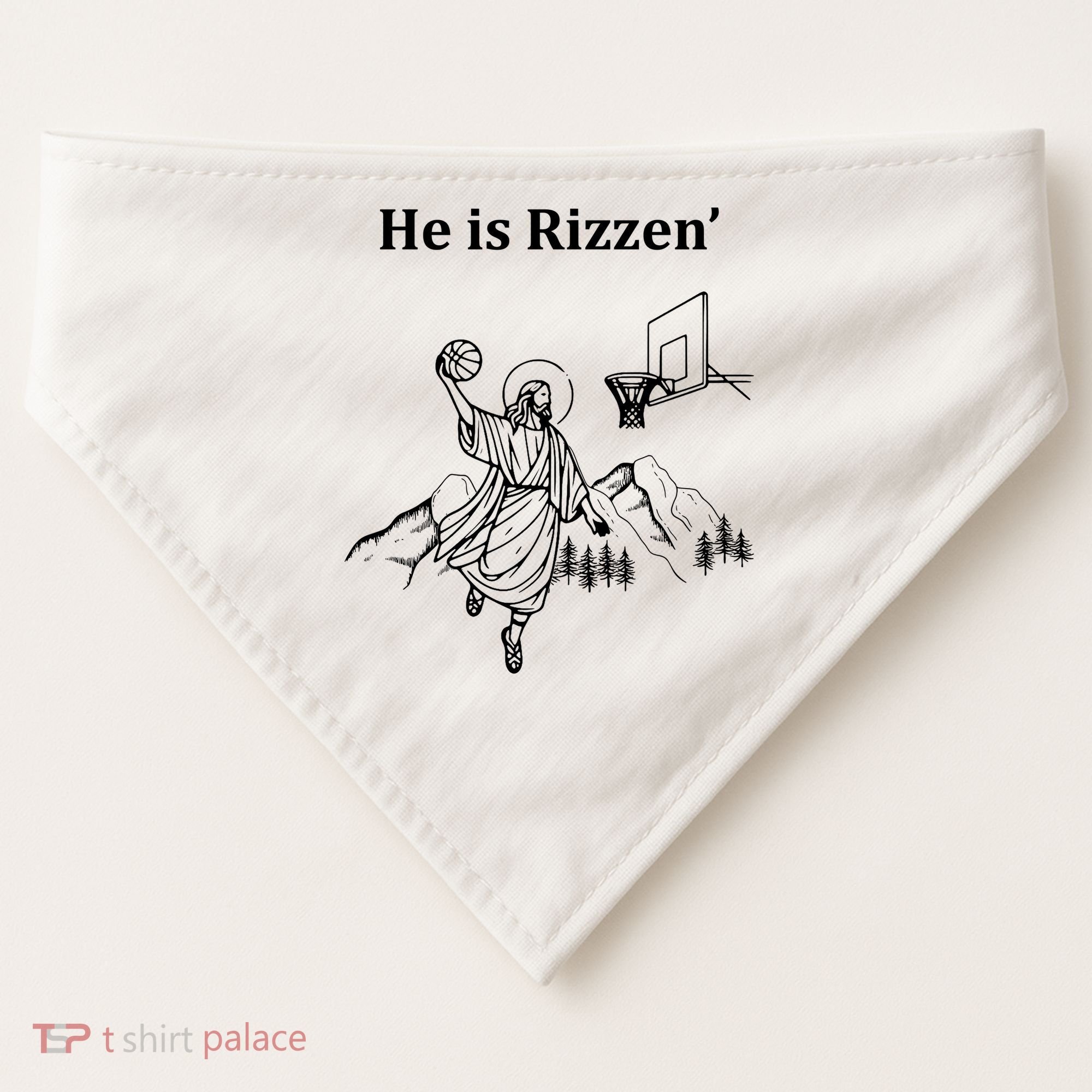 He Is Rizzen Jesus Christ He Has Risen Basketball Dunking USA-Made Doggie Bandana