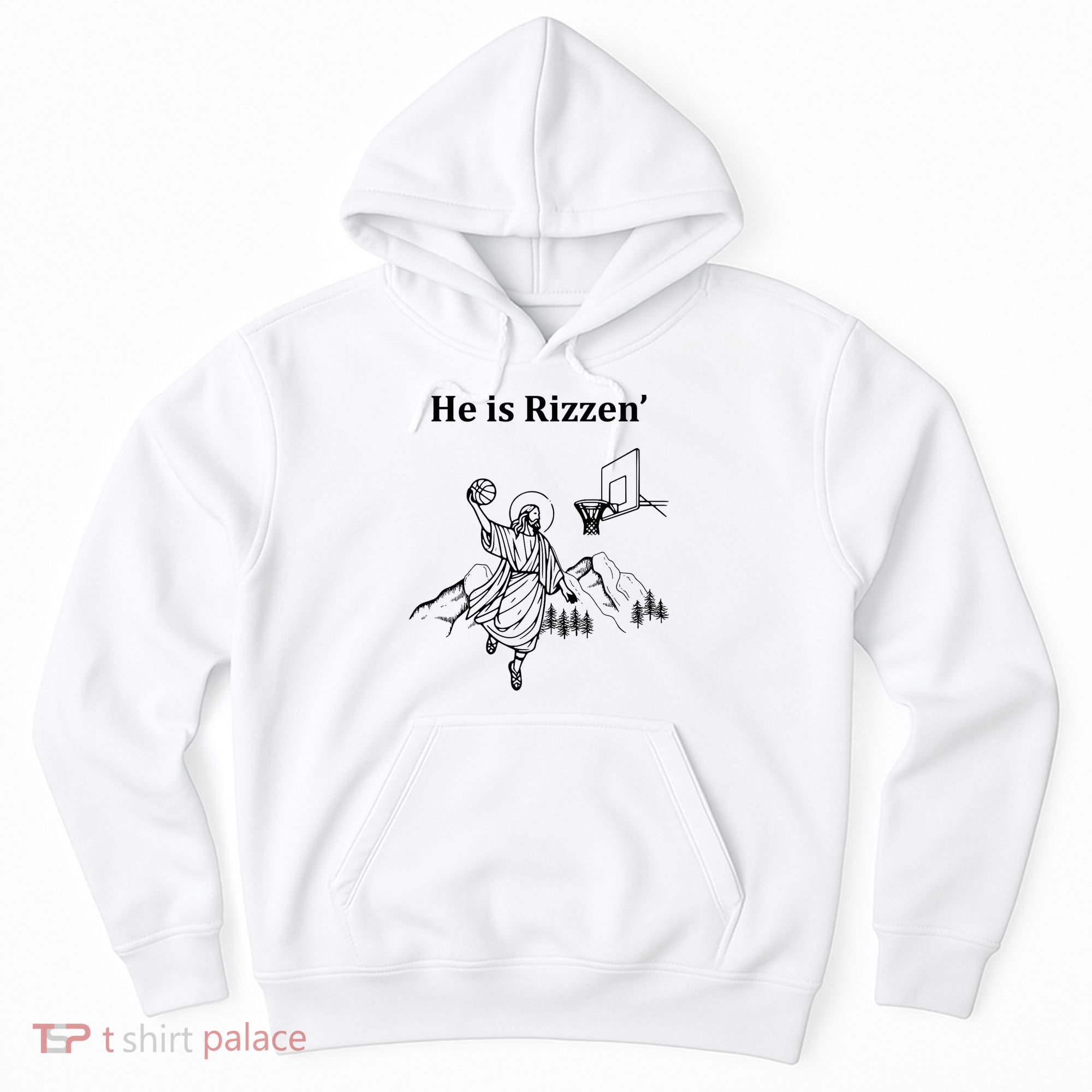 He Is Rizzen Jesus Christ He Has Risen Basketball Dunking Hoodie