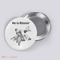 He Is Rizzen Jesus Christ He Has Risen Basketball Dunking Button thumb 0