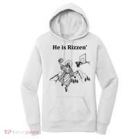 He Is Rizzen Jesus Christ He Has Risen Basketball Dunking Women's Hoodie thumb 0