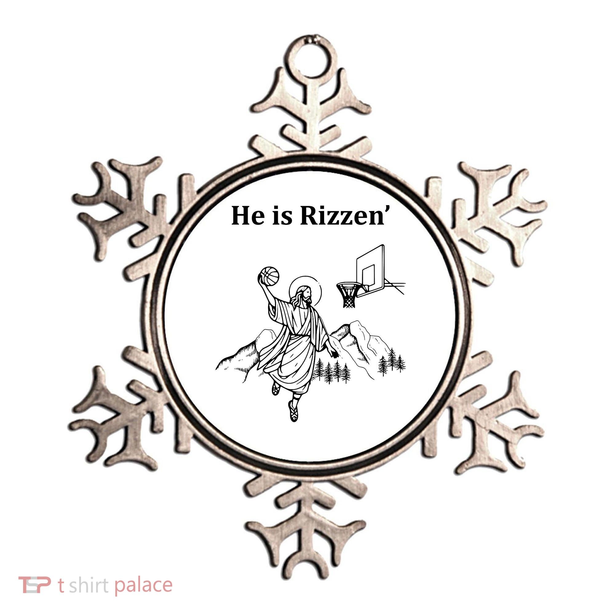 He Is Rizzen Jesus Christ He Has Risen Basketball Dunking Ornament