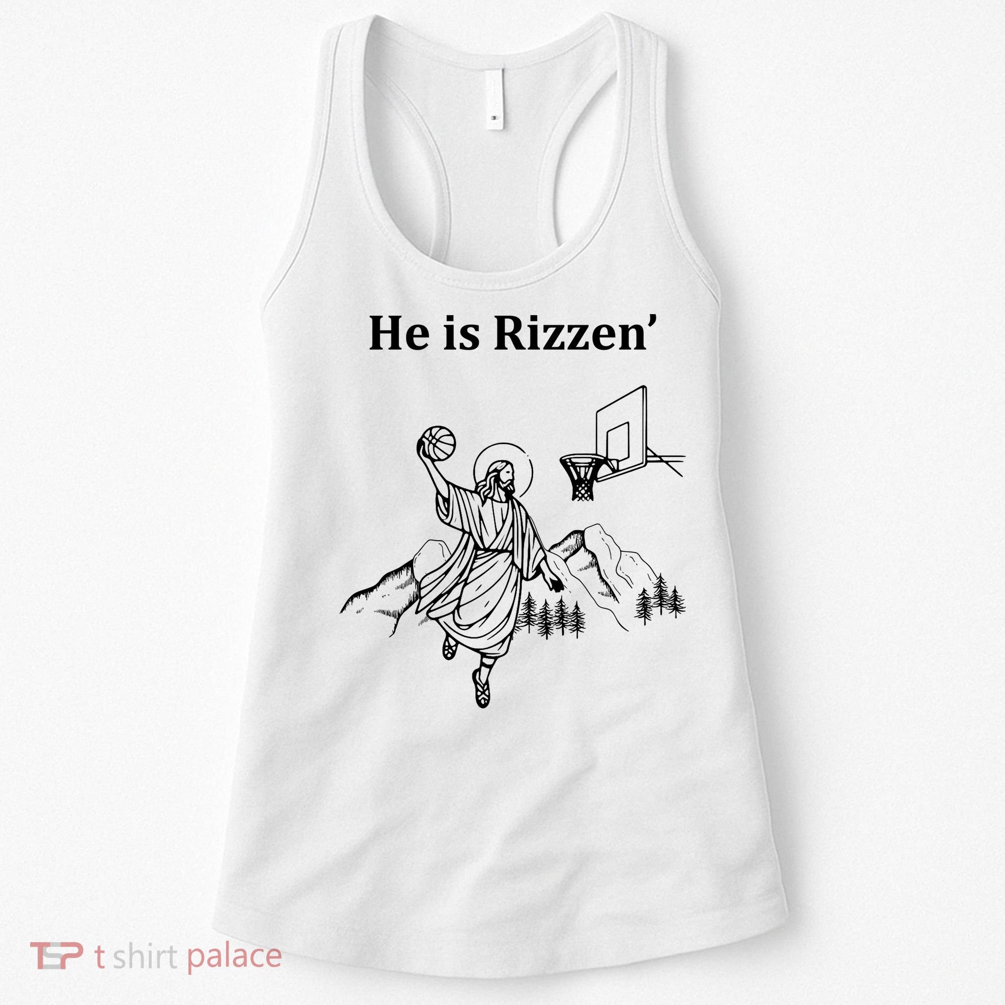 He Is Rizzen Jesus Christ He Has Risen Basketball Dunking Women's Tank Top