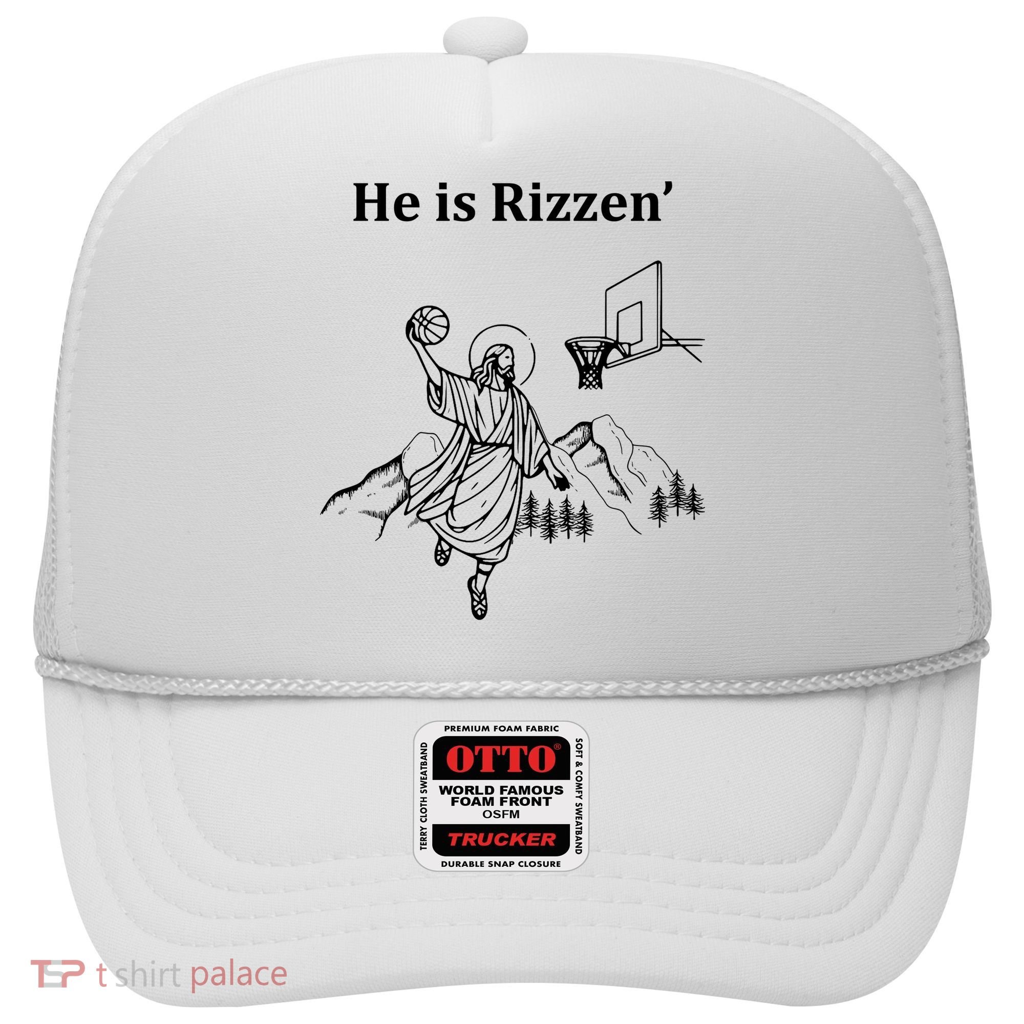 He Is Rizzen Jesus Christ He Has Risen Basketball Dunking Hat