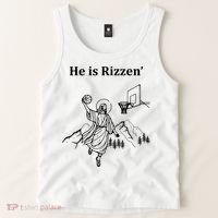 He Is Rizzen Jesus Christ He Has Risen Basketball Dunking Tank Top thumb 2
