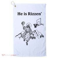 He Is Rizzen Jesus Christ He Has Risen Basketball Dunking Golf Towel thumb 0