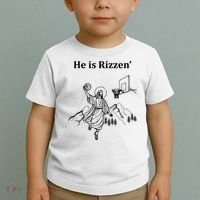 He Is Rizzen Jesus Christ He Has Risen Basketball Dunking Toddler T-Shirt thumb 2
