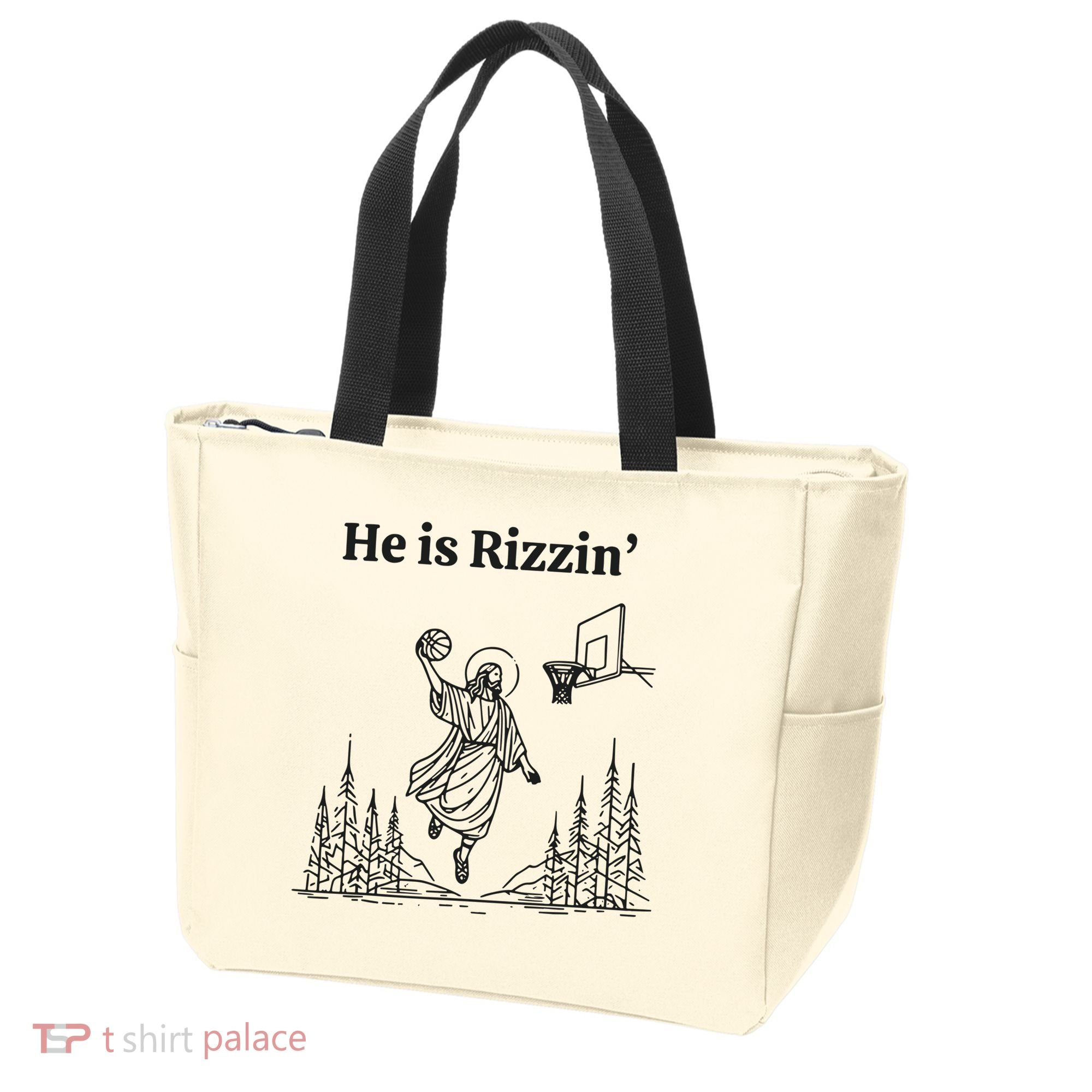 He Is Rizzen Basketball Tote Bag