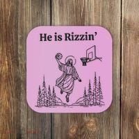 He Is Rizzen Basketball Coaster thumb 0